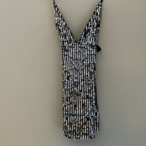 black silver sequins dress